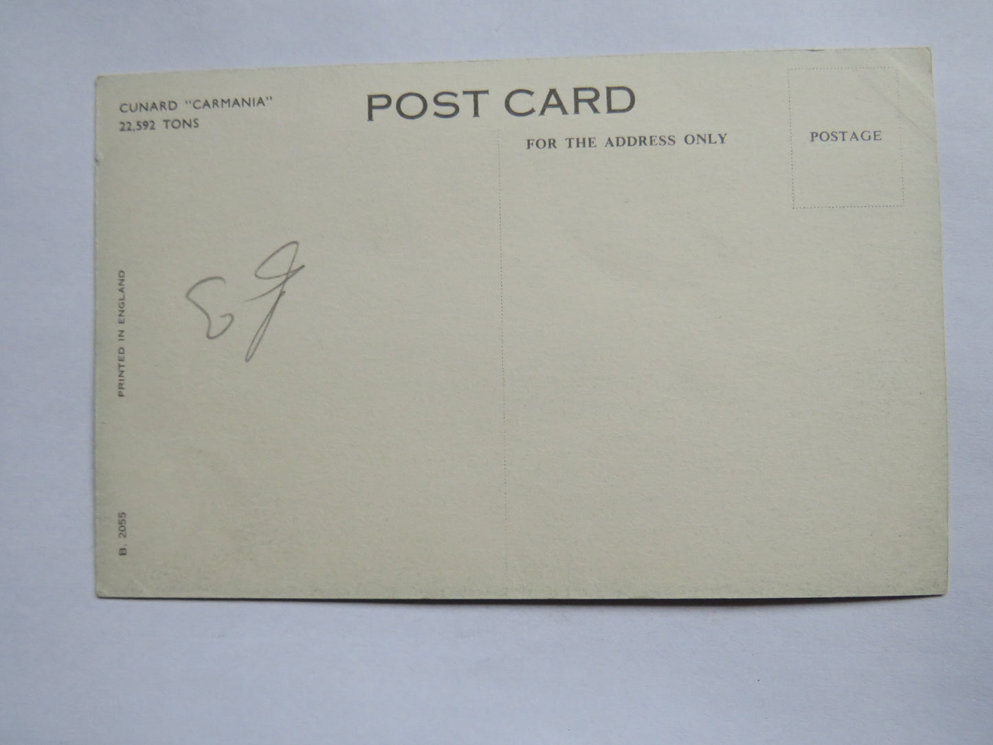 Vintage Shipping Postcard of Cunard "Carmania"