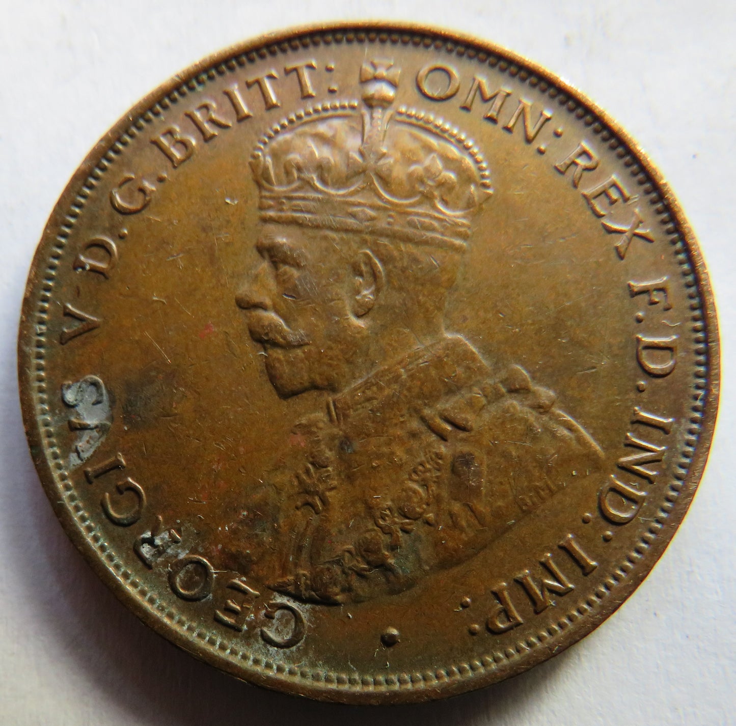 1934 King George V Australia One Penny Coin