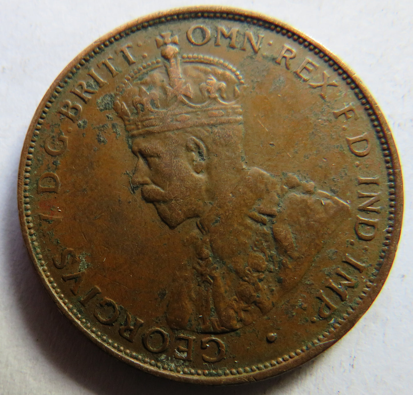1935 King George V Australia One Penny Coin