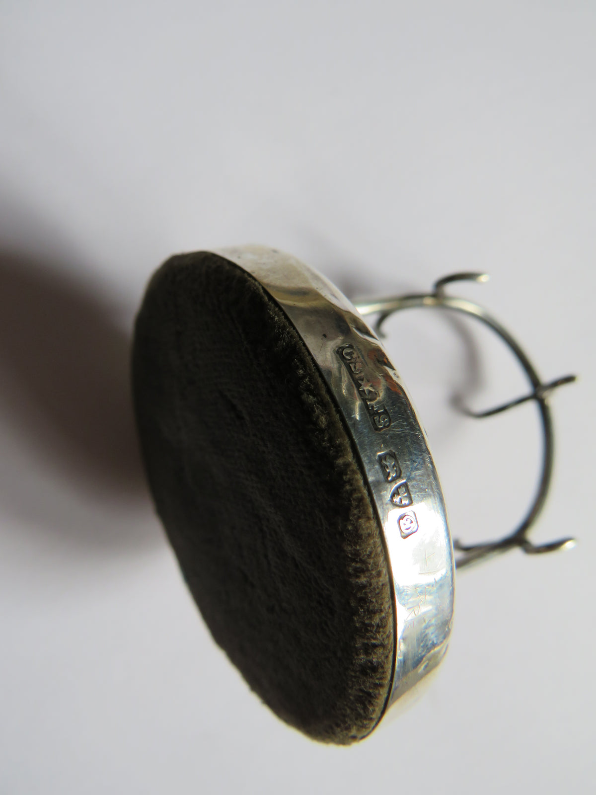 Antique Silver Hat Pin Stand / Pin Cushion Hallmarked Chester 1904