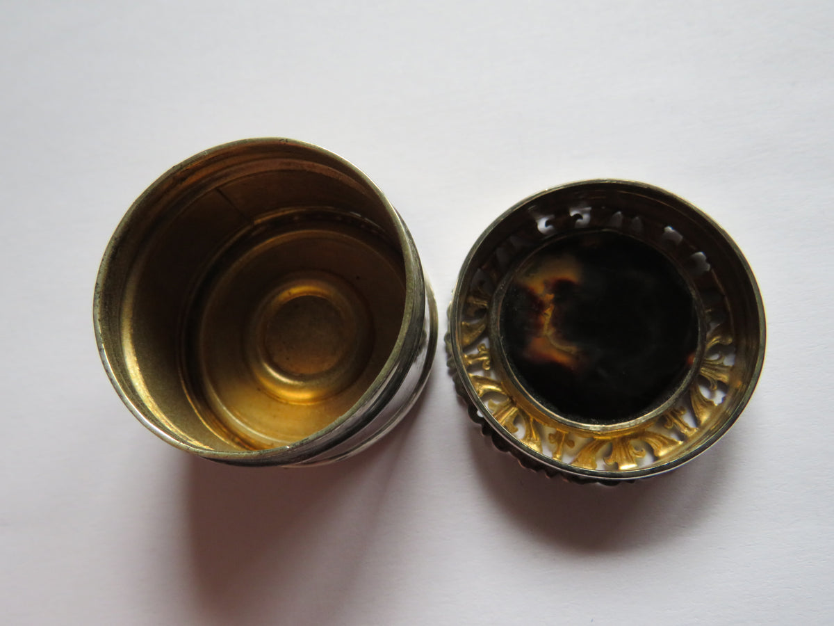 Antique Silver & Tortoise Shell Small Ornate Box Hallmarked London 1911