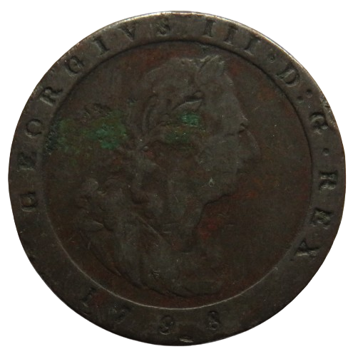 1798 King George III Isle of Man One Penny Coin