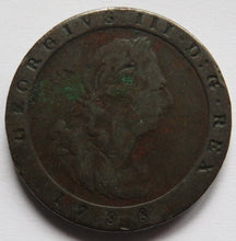 Load image into Gallery viewer, 1798 King George III Isle of Man One Penny Coin
