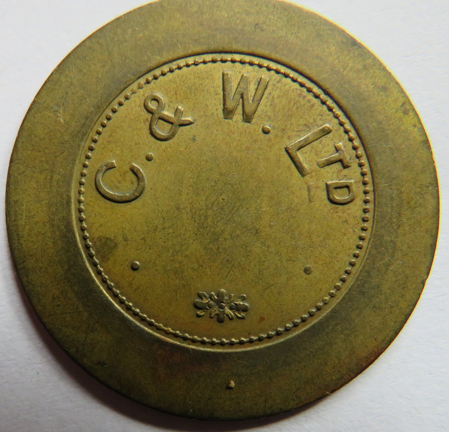C & W Ltd 10/- Vintage Token