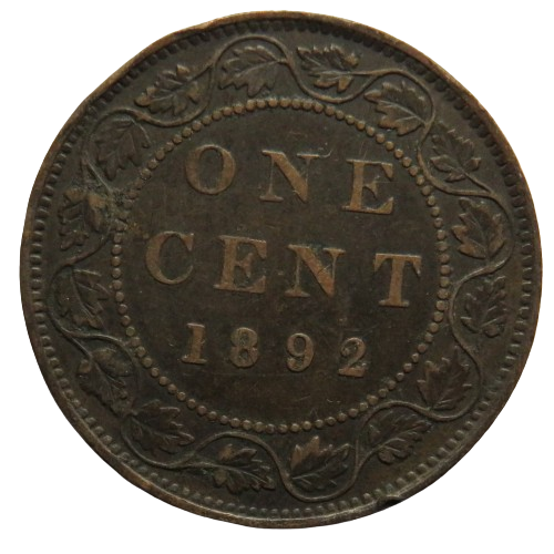 1892 Queen Victoria Canada One Cent Coin