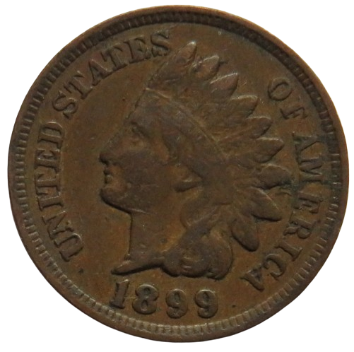 1899 USA Indian Head One Cent Coin