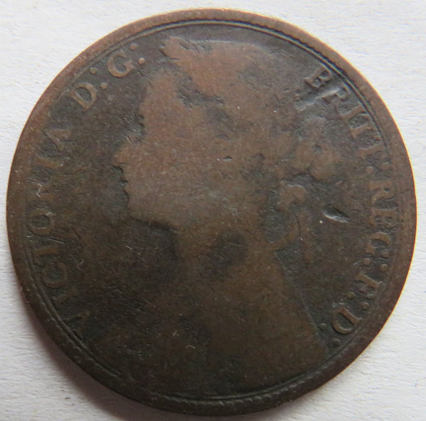 1879 Queen Victoria Bun Head One Penny Coin - Great Britain