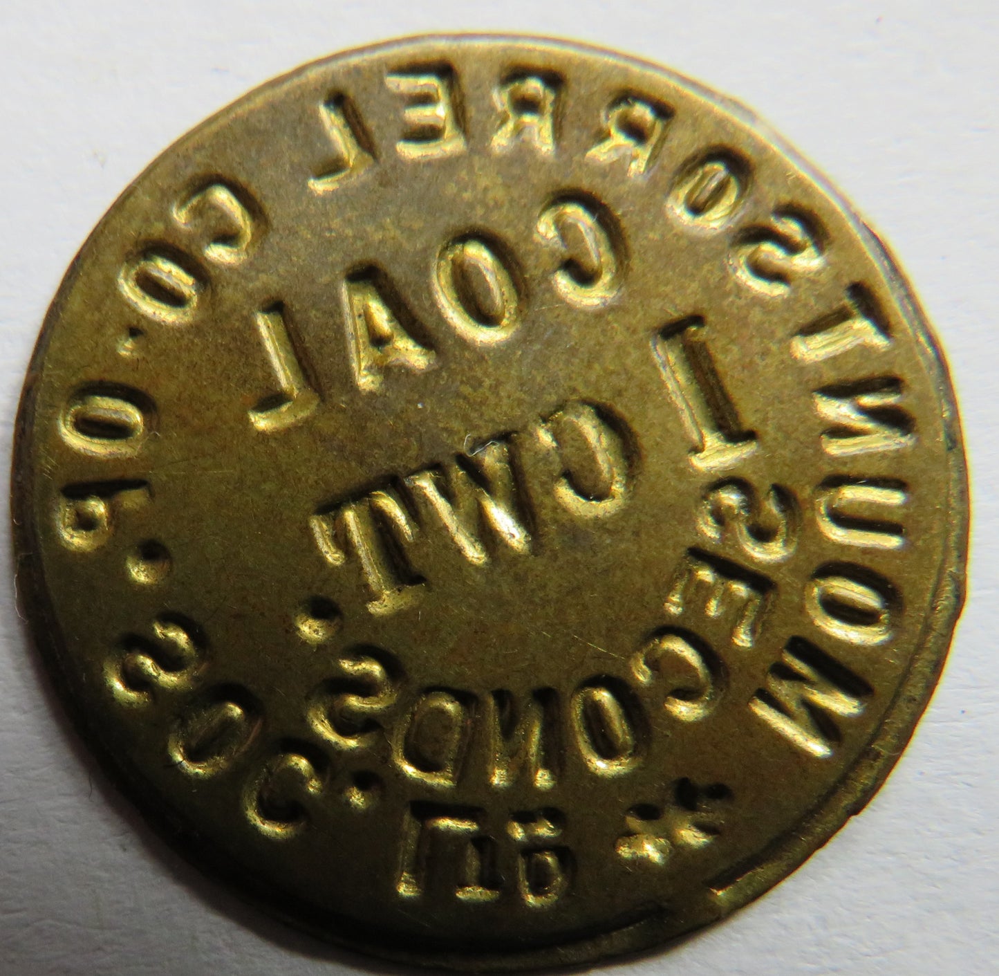 Mount Sorrel Cooperative Society Coal 1 CWT Token