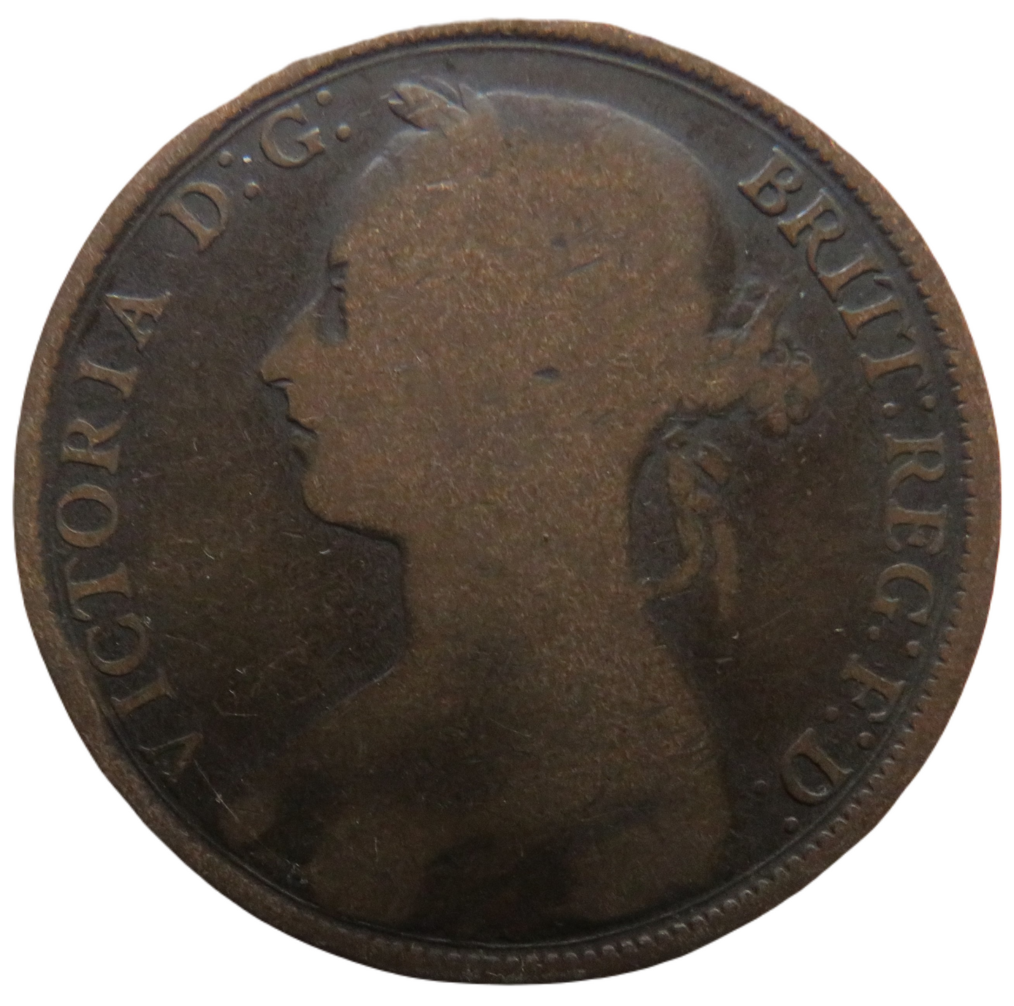 1894 Queen Victoria Bun Head One Penny Coin - Great Britain