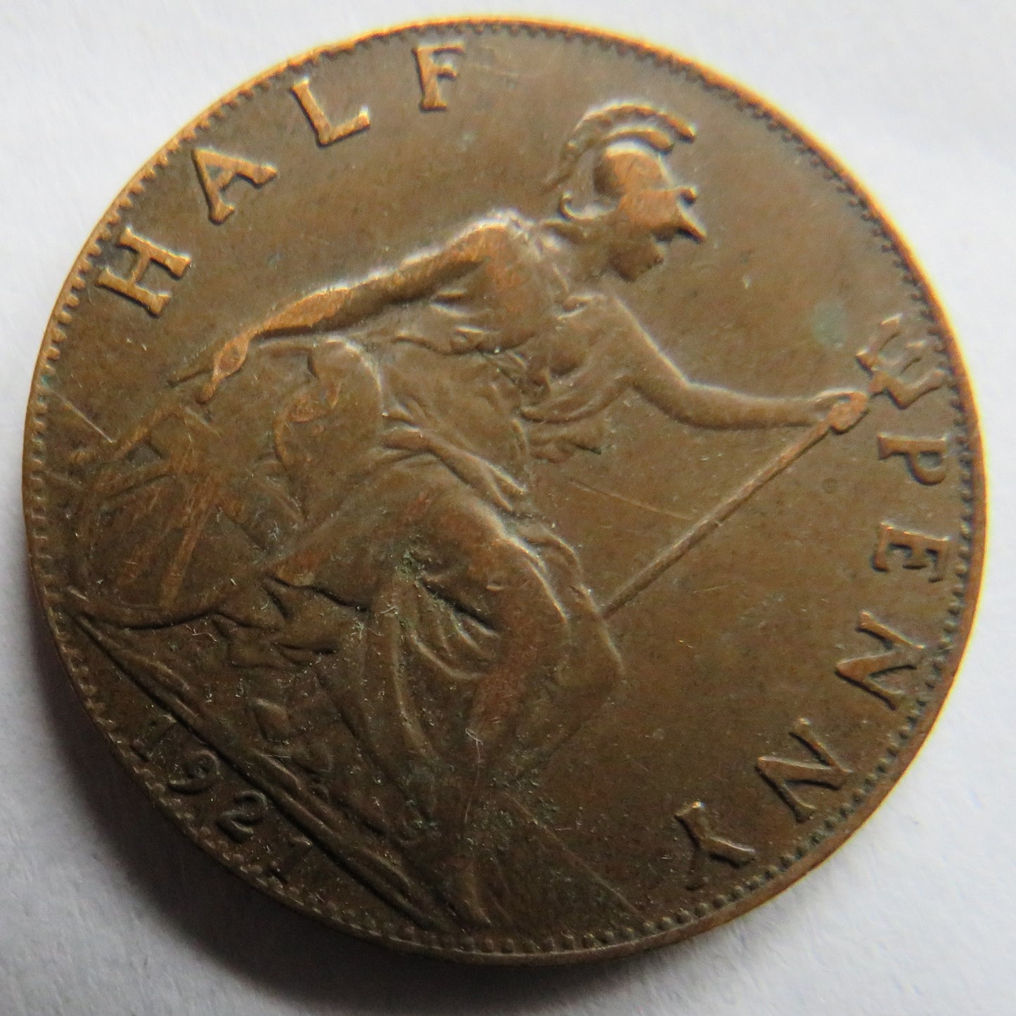 1921 King George V Halfpenny Coin - Great Britain