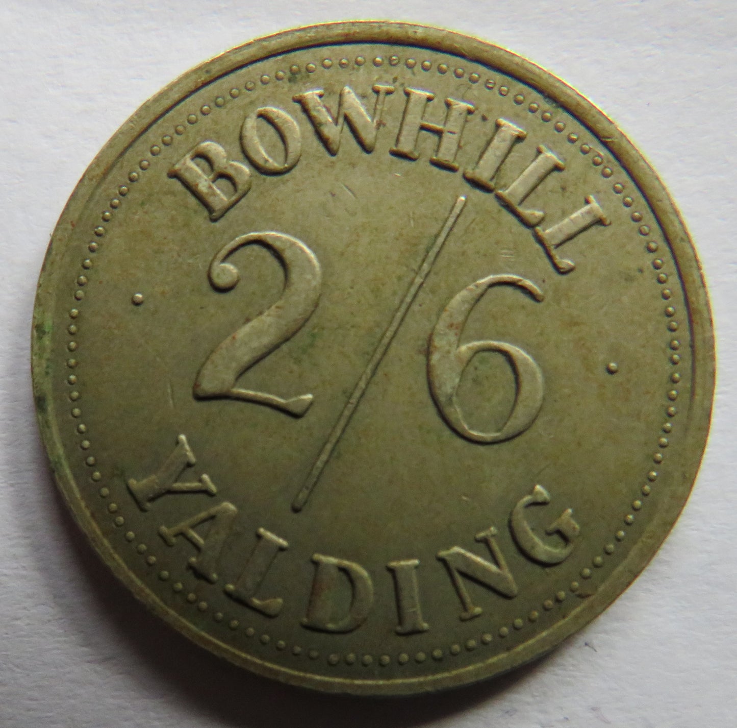 Bowhill Yalding 2/6 Vintage Token