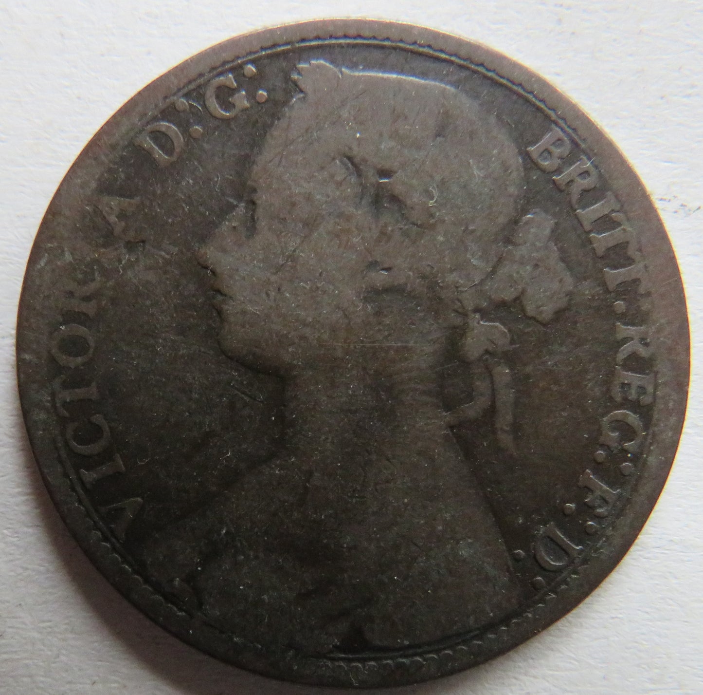 1878 Queen Victoria Bun Head One Penny Coin - Great Britain