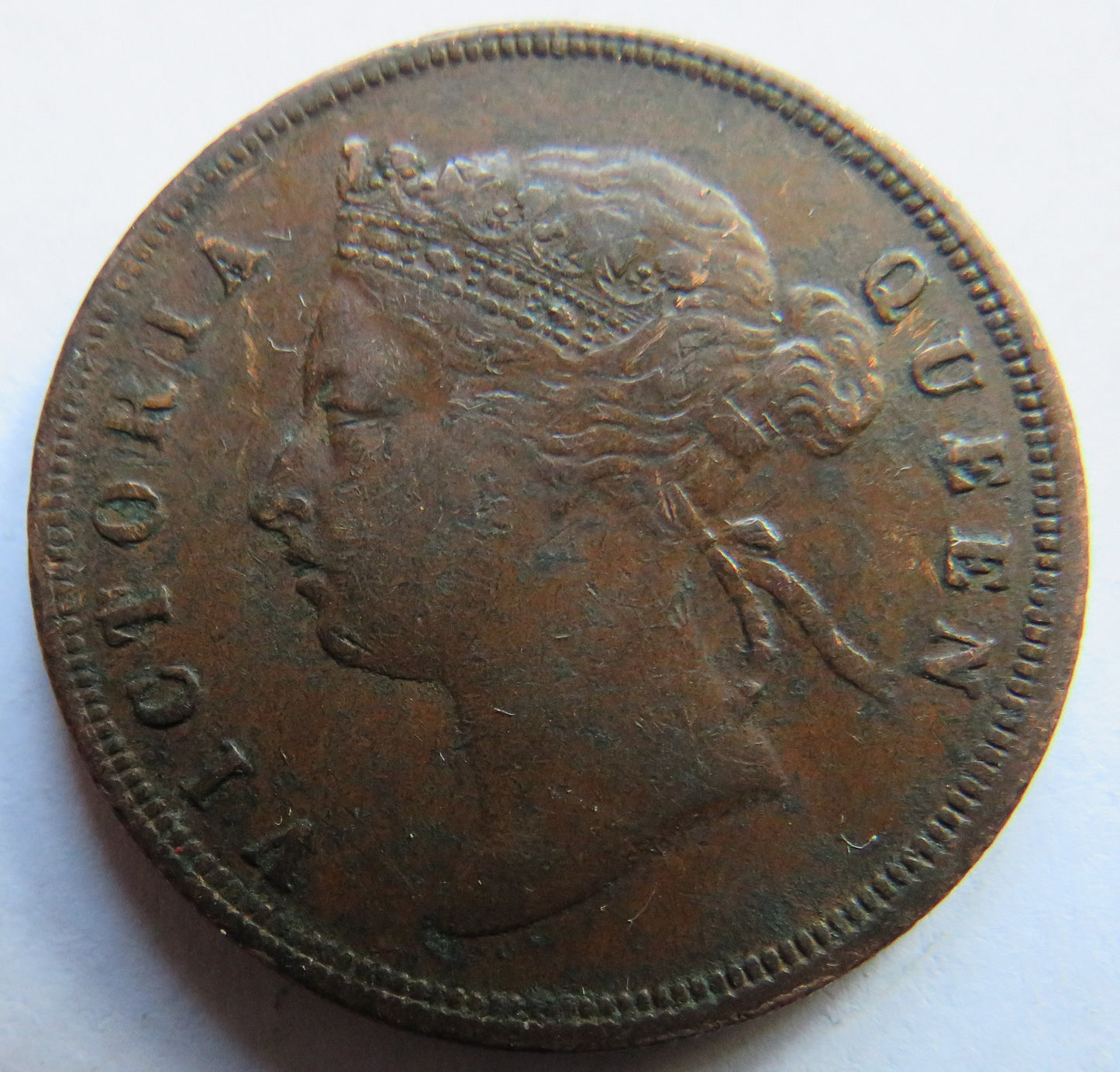 1891 Queen Victoria Straits Settlements One Cent Coin