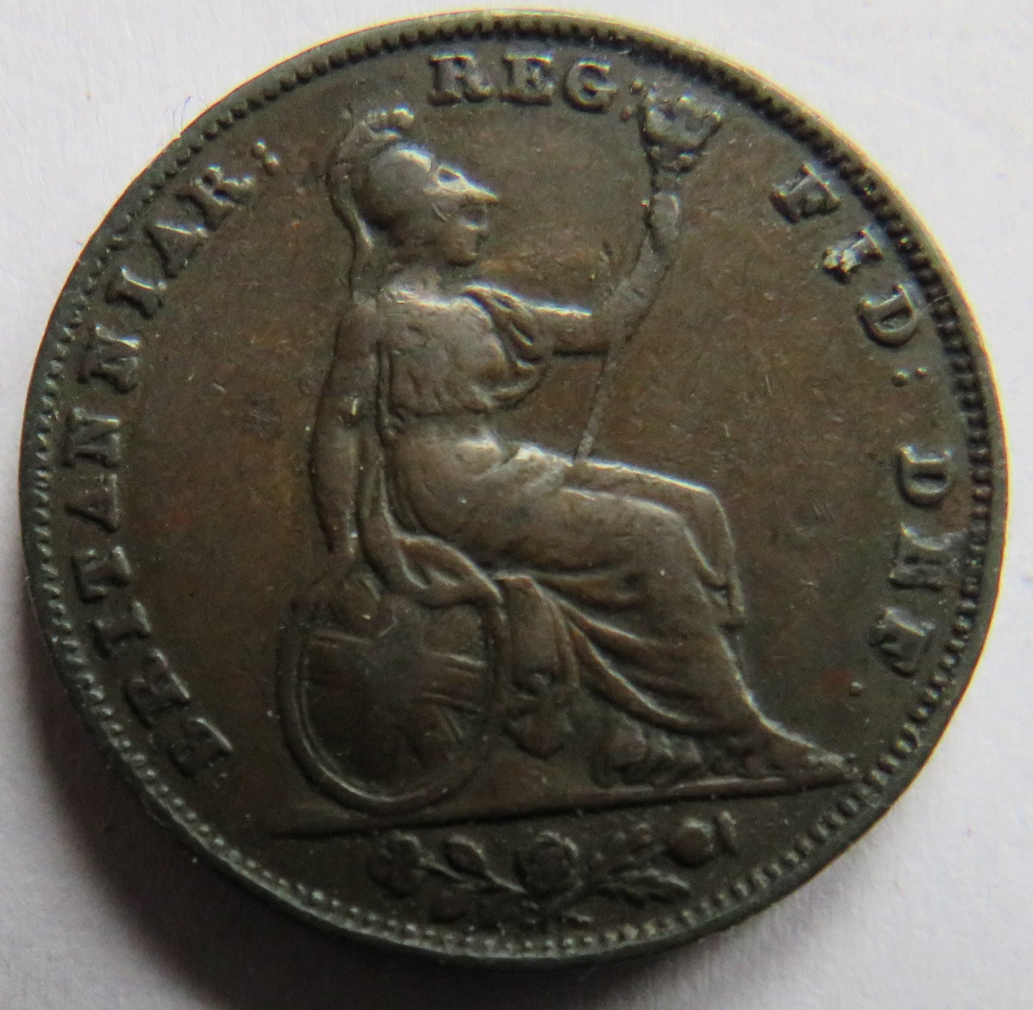 1839 Queen Victoria Young Head Farthing Coin - Great Britain
