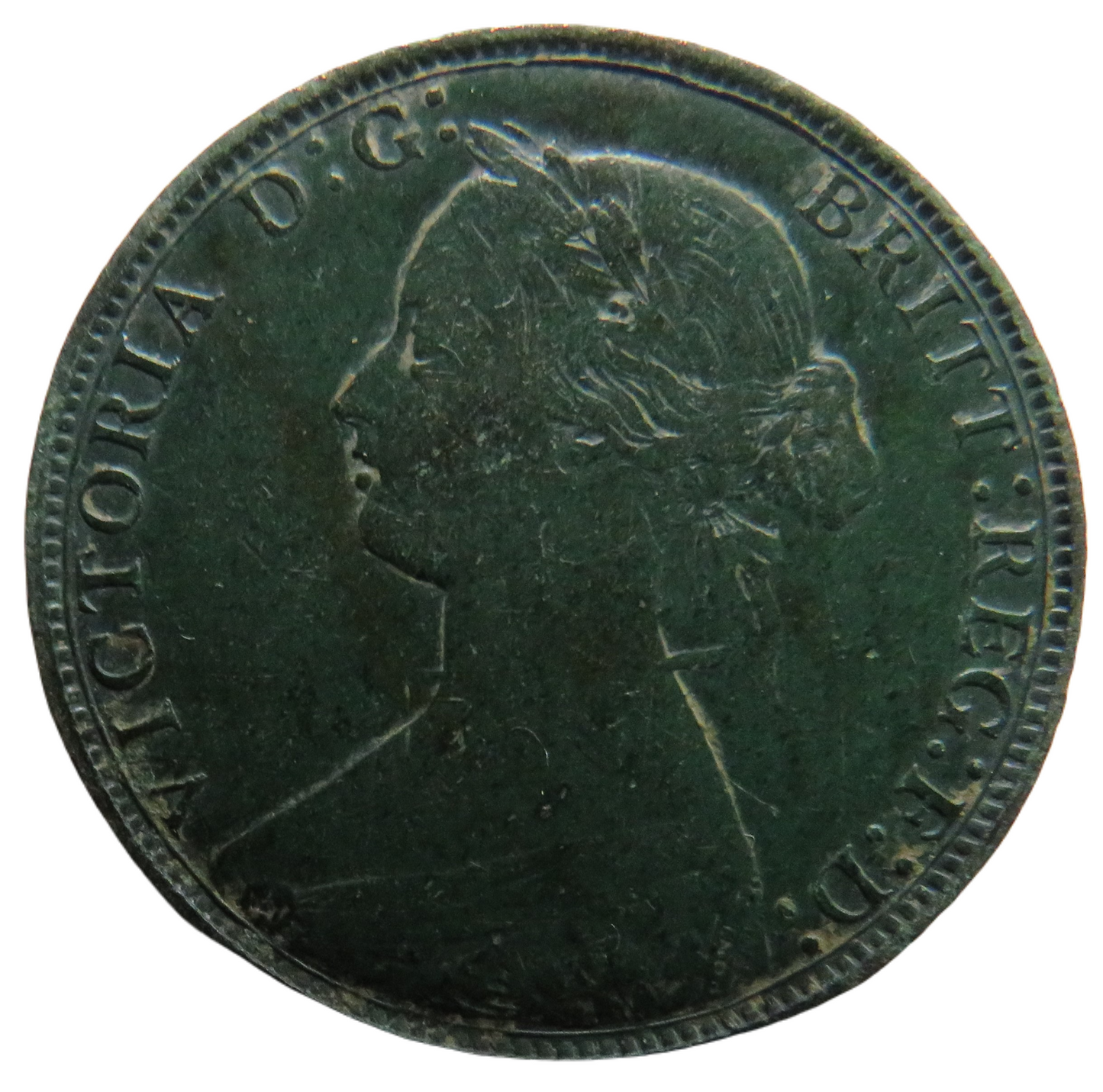 1872 Queen Victoria Bun Head Halfpenny Coin - Great Britain