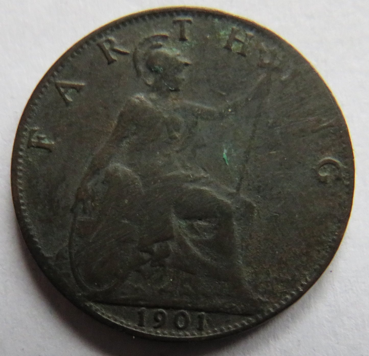 1901 Queen Victoria Farthing Coin - Great Britain