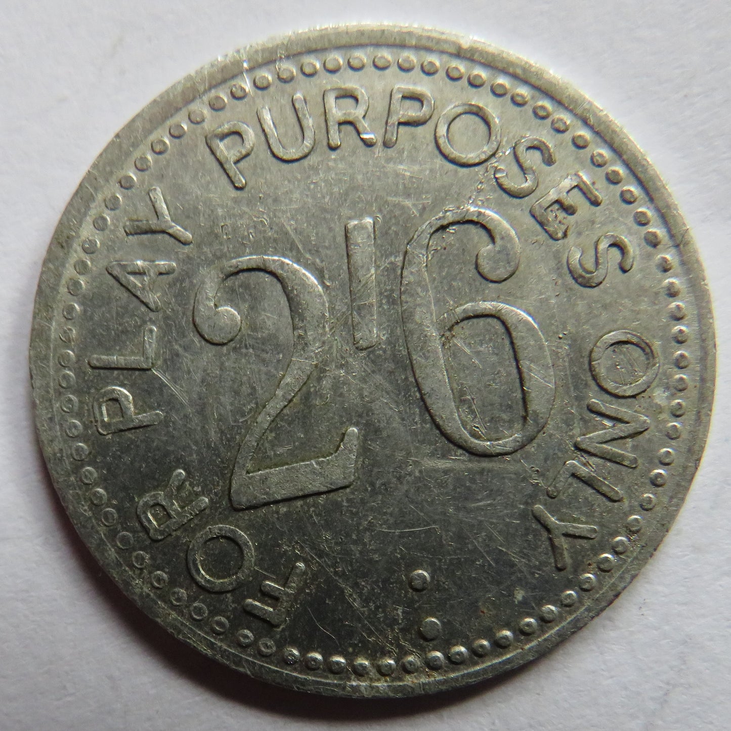 For Play Purposes Only 2/6 Vintage Token