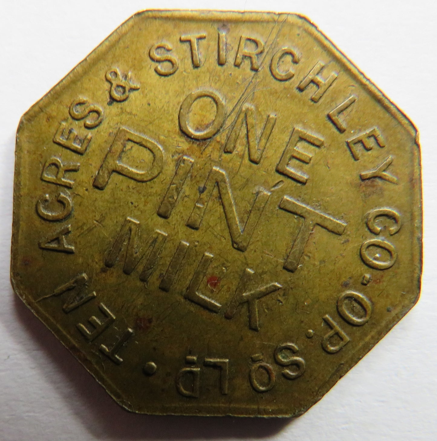 Ten Acres & Stirchley Cooperative Society One Pint Milk Token