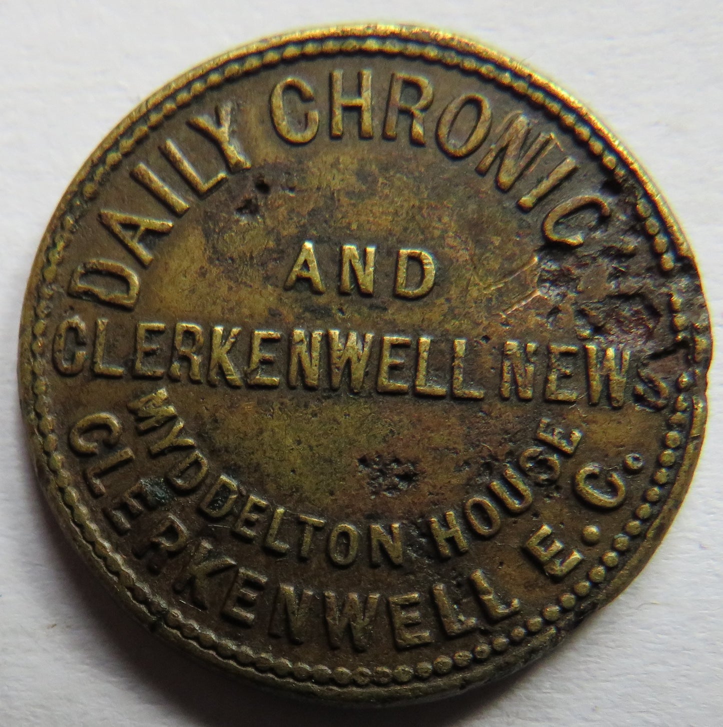 Daily Chronicle & Clerkenwell News Advertising Token