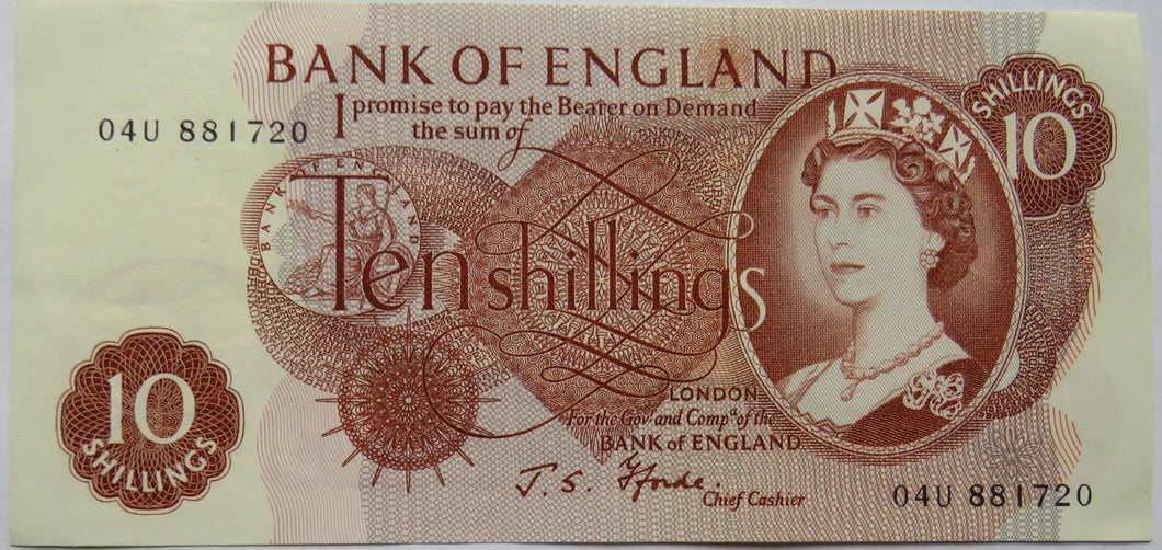 Bank of England 10 Shillings Banknote J.S. Fforde 04U