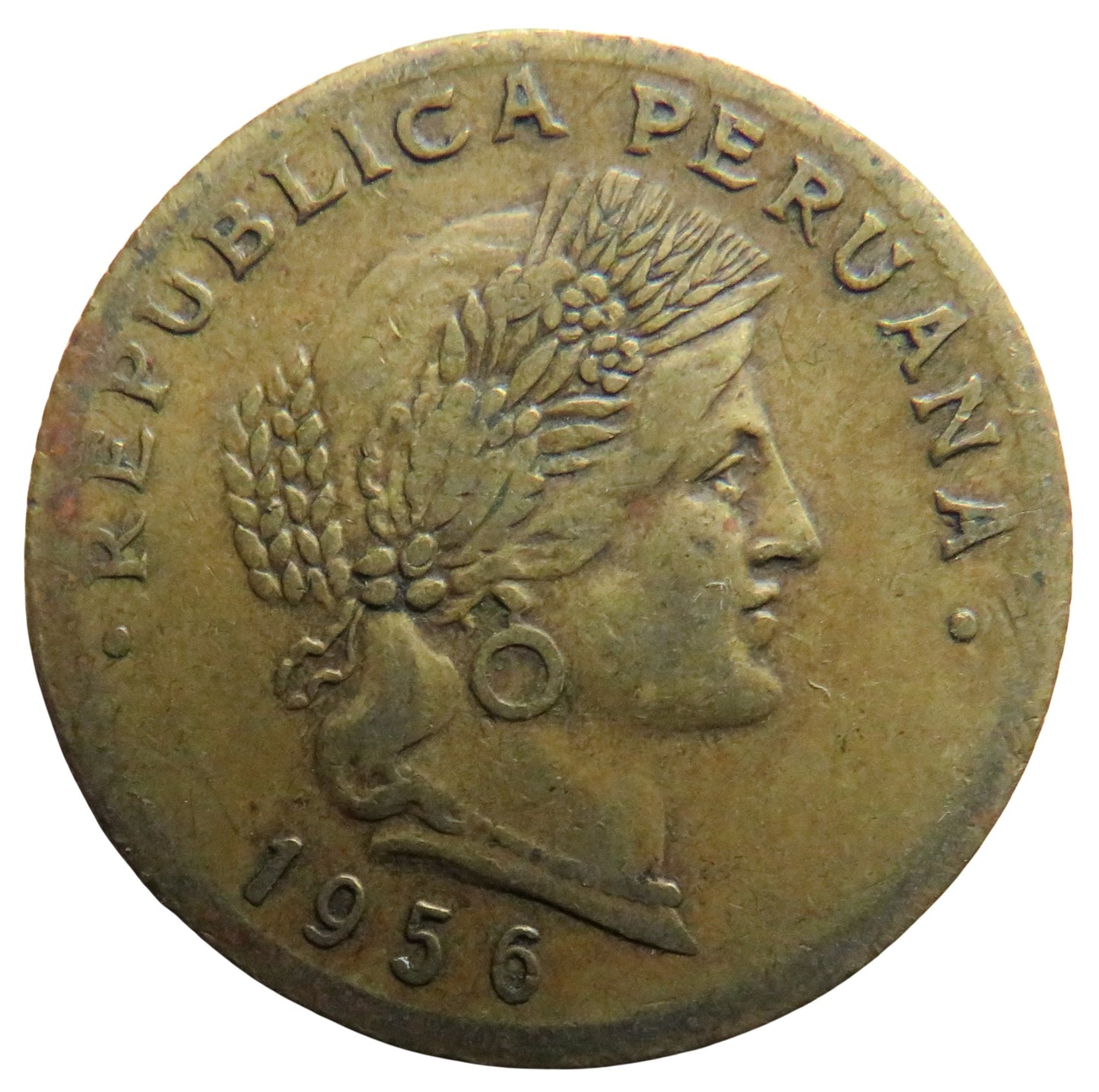 1956 Peru 20 Centavos Coin