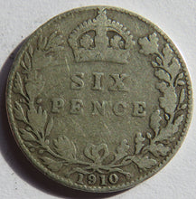 Load image into Gallery viewer, 1910 King Edward VII Silver Sixpence Coin - Great Britain
