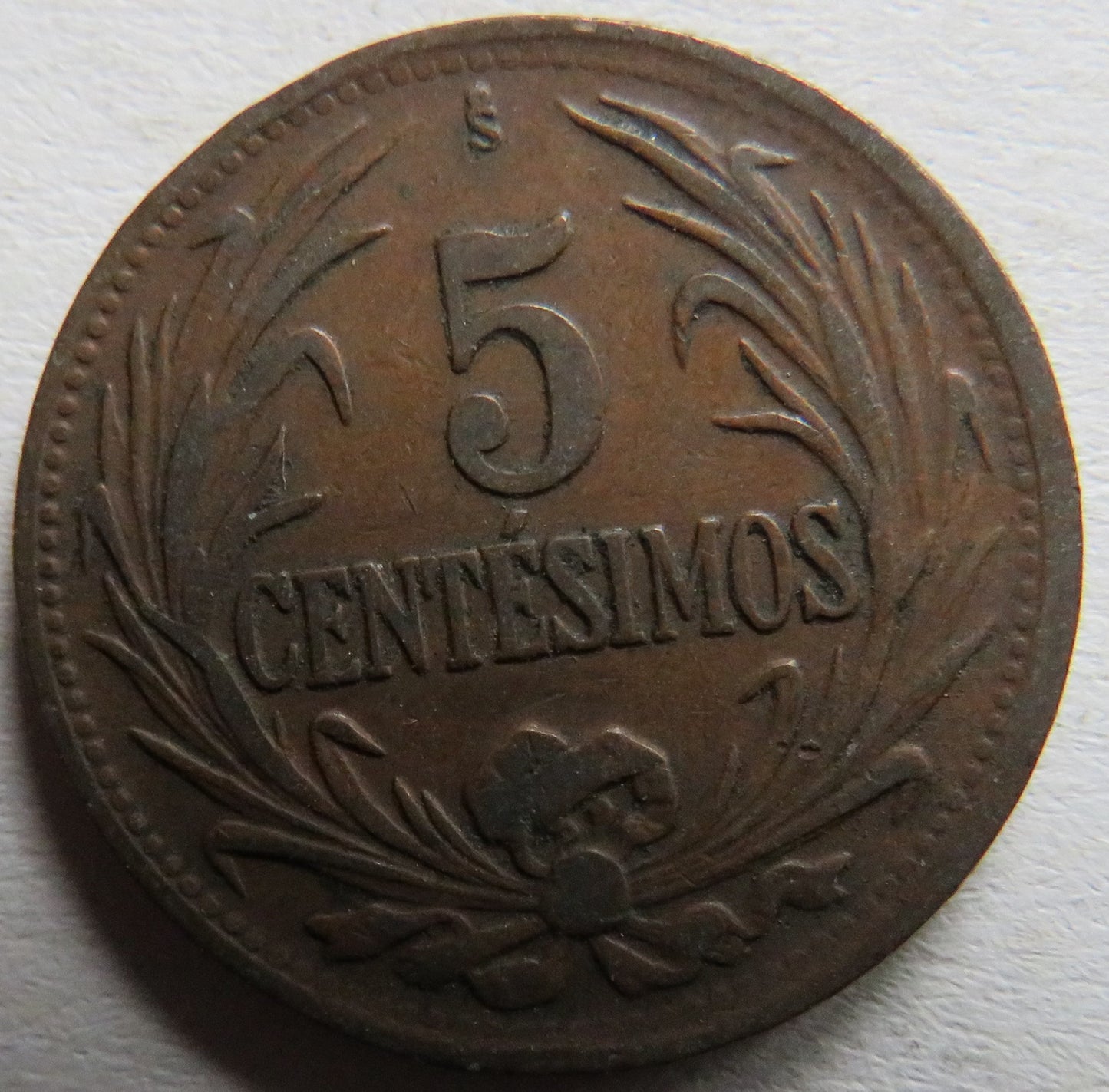 1946 Uruguay 5 Centesimos Coin