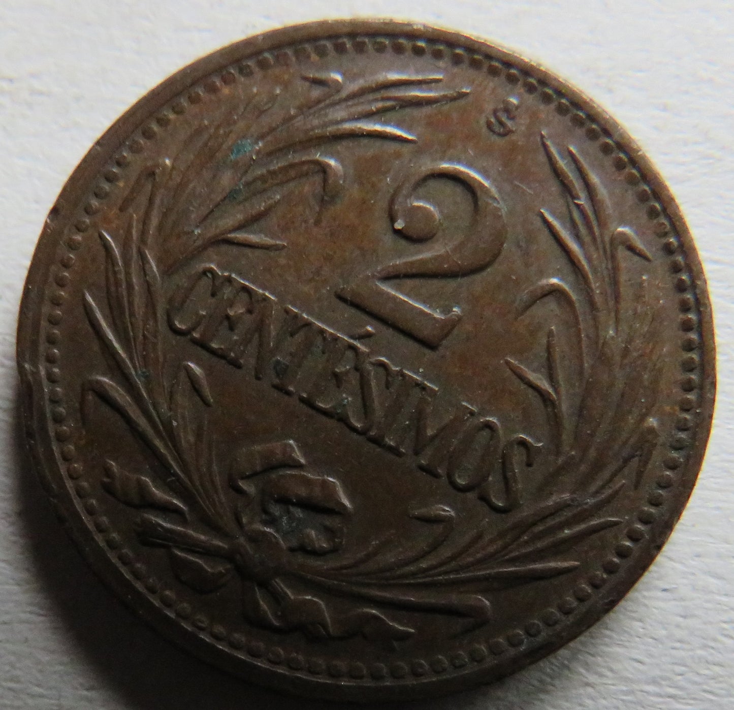 1943 Uruguay 2 Centesimos Coin