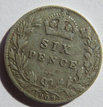Load image into Gallery viewer, 1909 King Edward VII Silver Sixpence Coin - Great Britain
