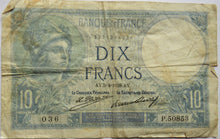 Load image into Gallery viewer, 1928 France 10 Francs Banknote
