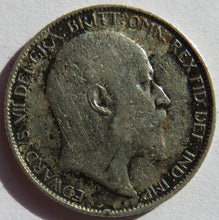 Load image into Gallery viewer, 1907 King Edward VII Silver Sixpence Coin - Great Britain
