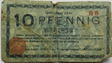 Load image into Gallery viewer, 1918 Germany Stadt Coen 10 Pfennig Banknote
