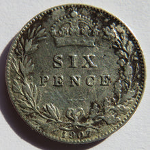 Load image into Gallery viewer, 1907 King Edward VII Silver Sixpence Coin - Great Britain
