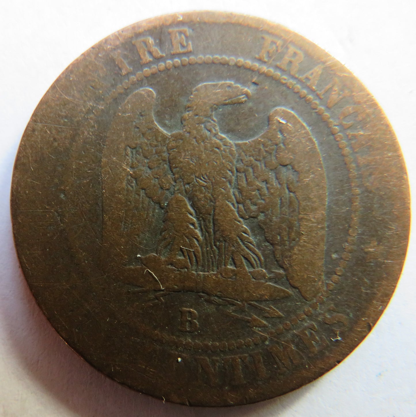 1855-B France Napoleon III France 10 Centimes Coin