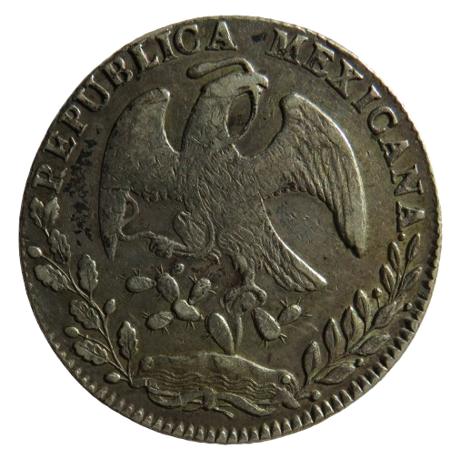 1863 Mexico Silver 8 Reals Coin