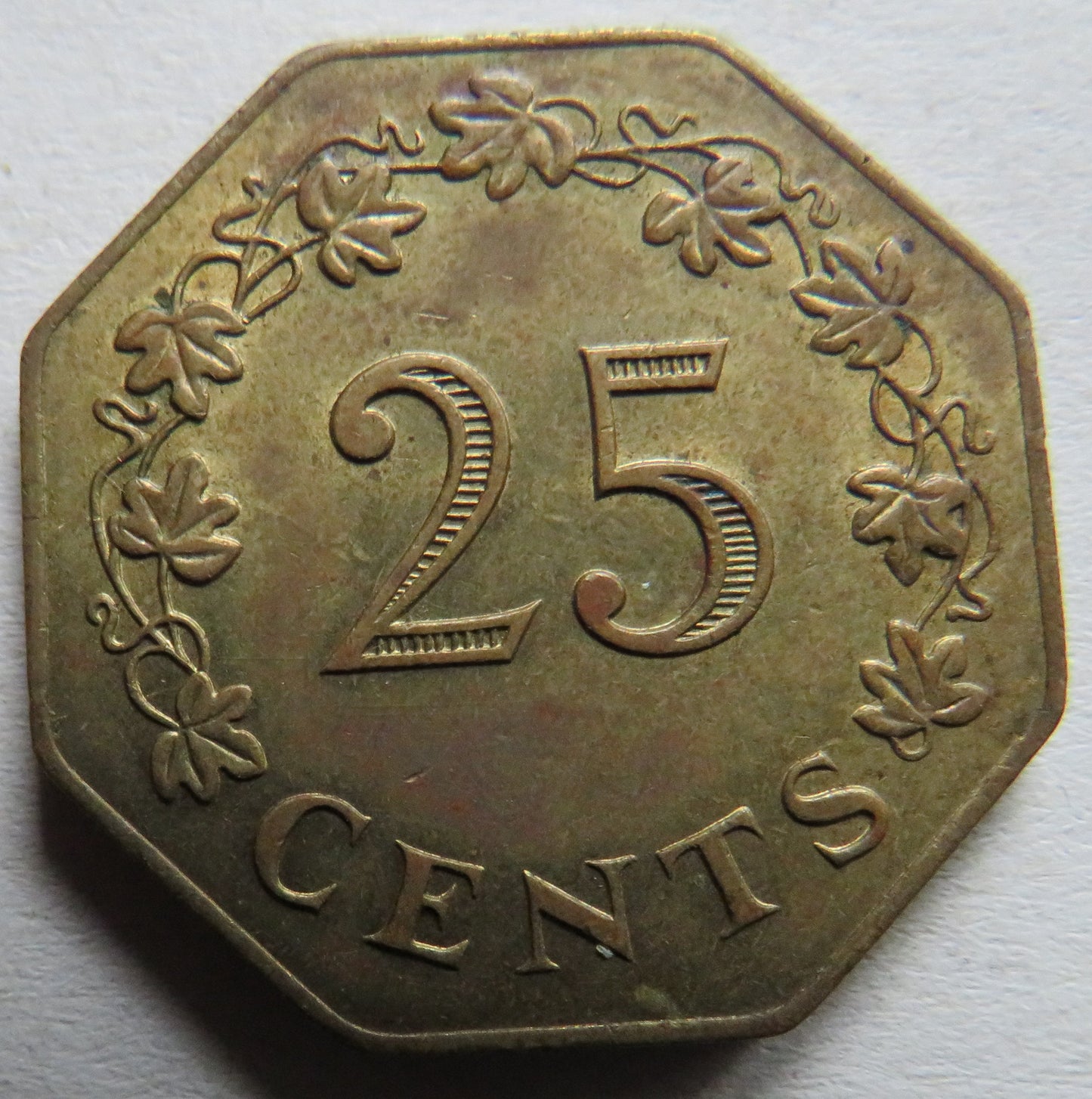1975 Malta 25 Cents Coin