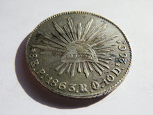 Load image into Gallery viewer, 1863 Mexico Silver 8 Reals Coin
