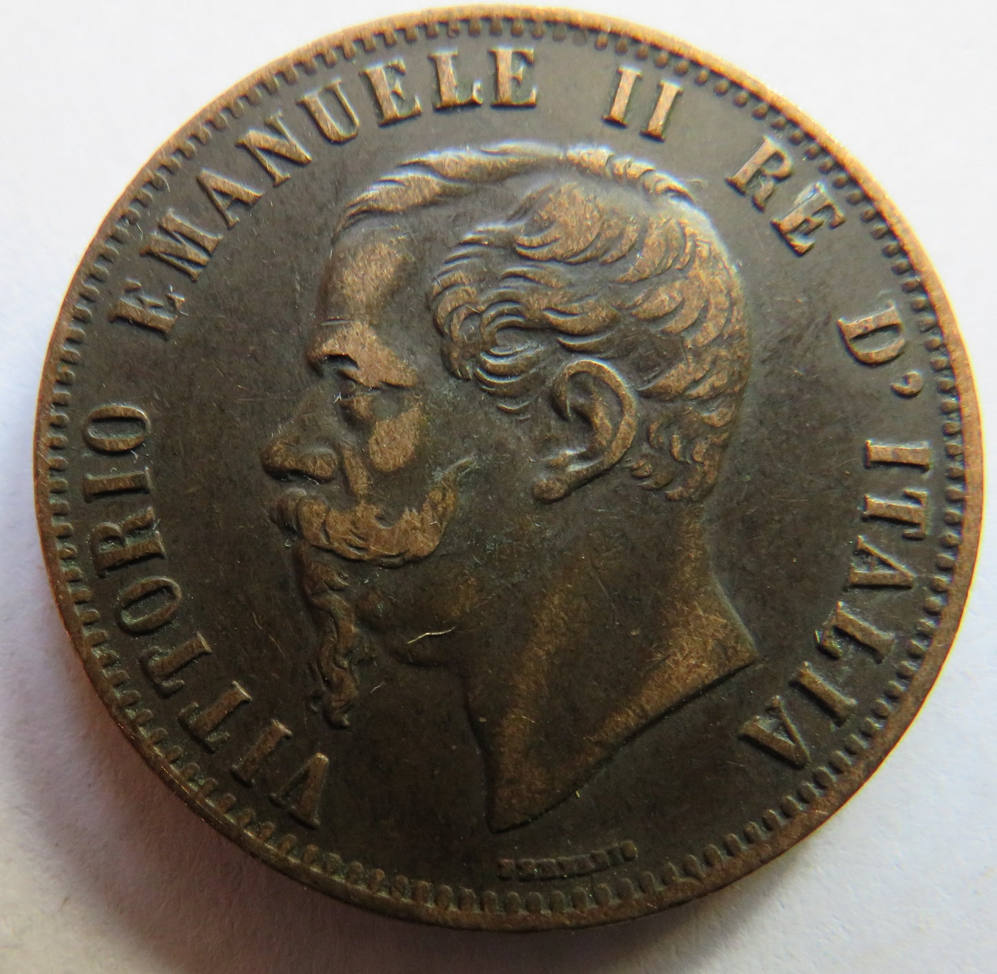 1867-H Italy 10 Centesimi Coin In Better Grade