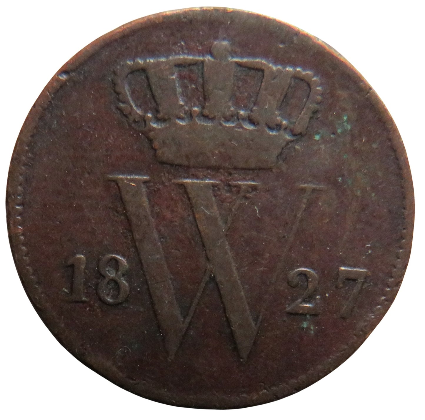 1827 Netherlands One Cent Coin