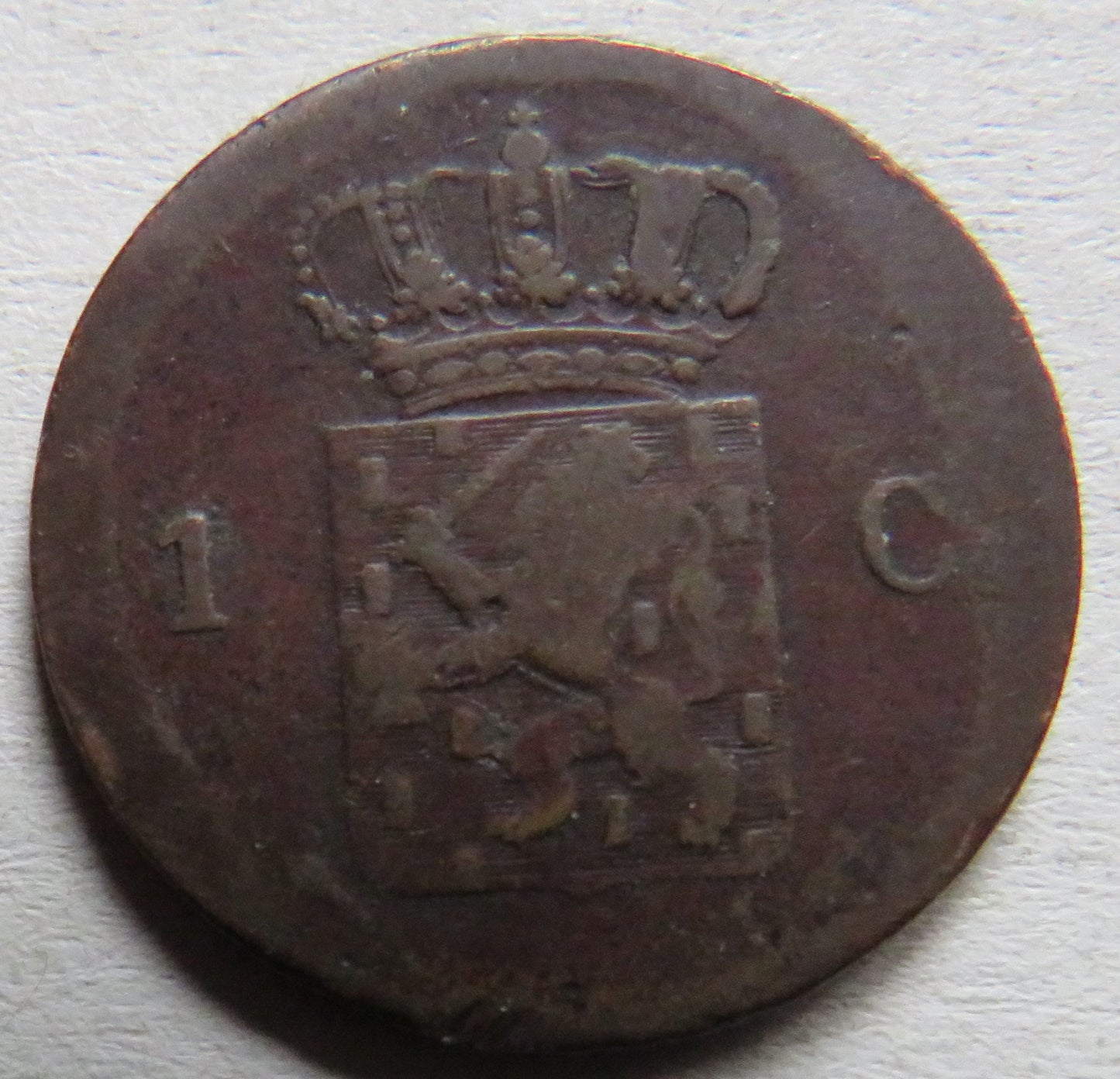 1827 Netherlands One Cent Coin