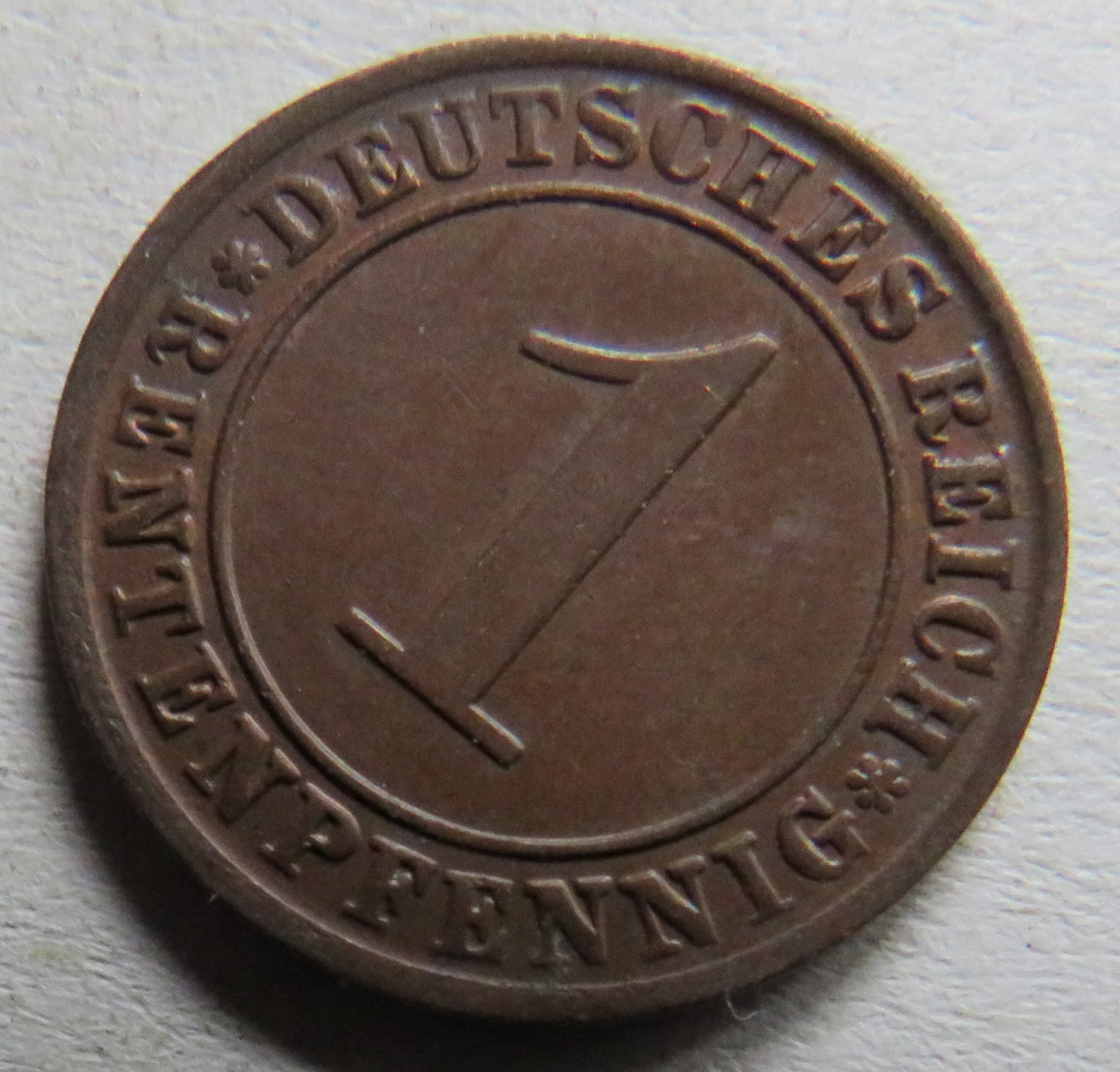 1924-A Germany One Pfennig Coin