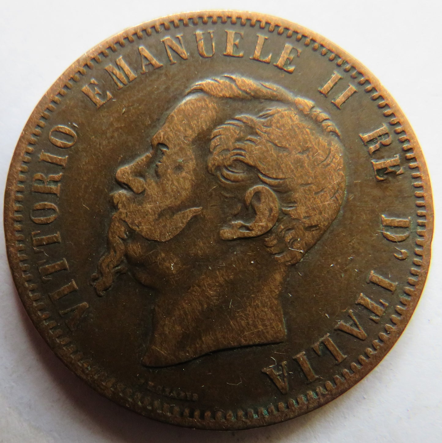1862-M Italy 10 Centesimi Coin