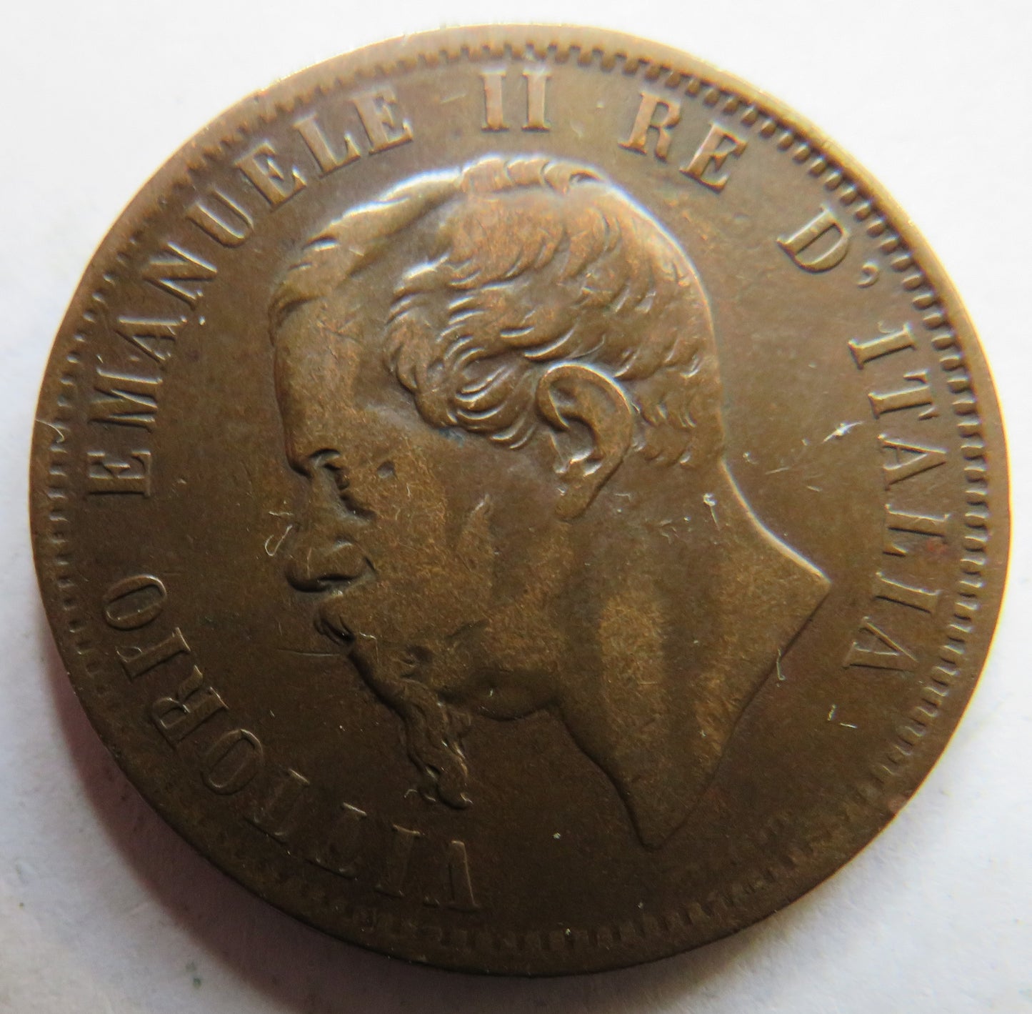 1866-N Italy 10 Centesimi Coin