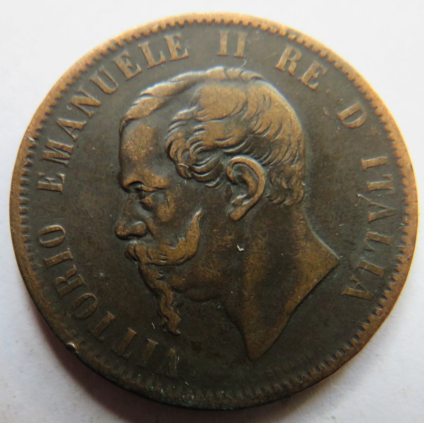 1867-T Italy 10 Centesimi Coin