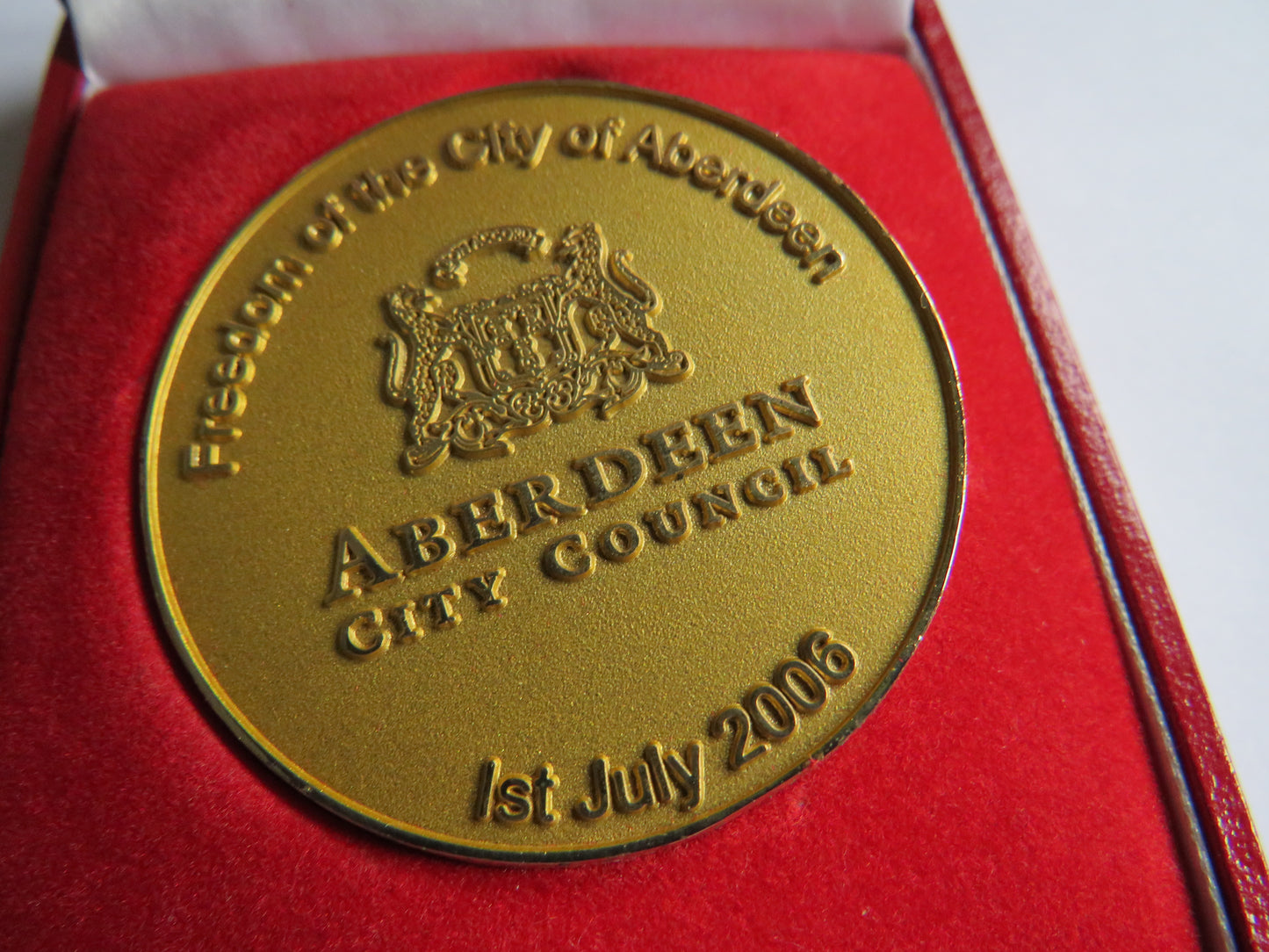 2006 The Highlanders 4th Battalion Freedom of Aberdeen City Medal.