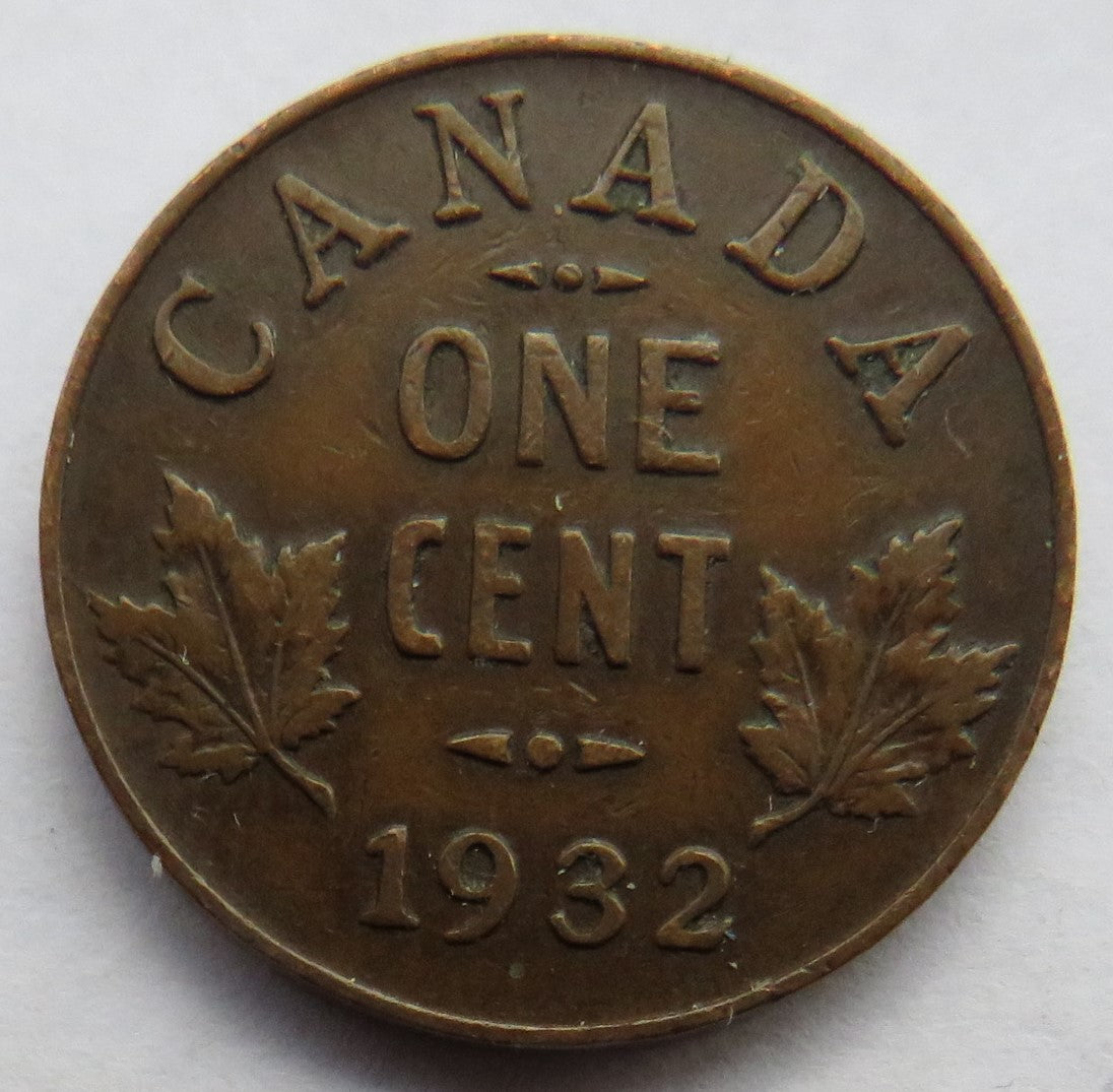 1932 King George V Canada One Cent Coin