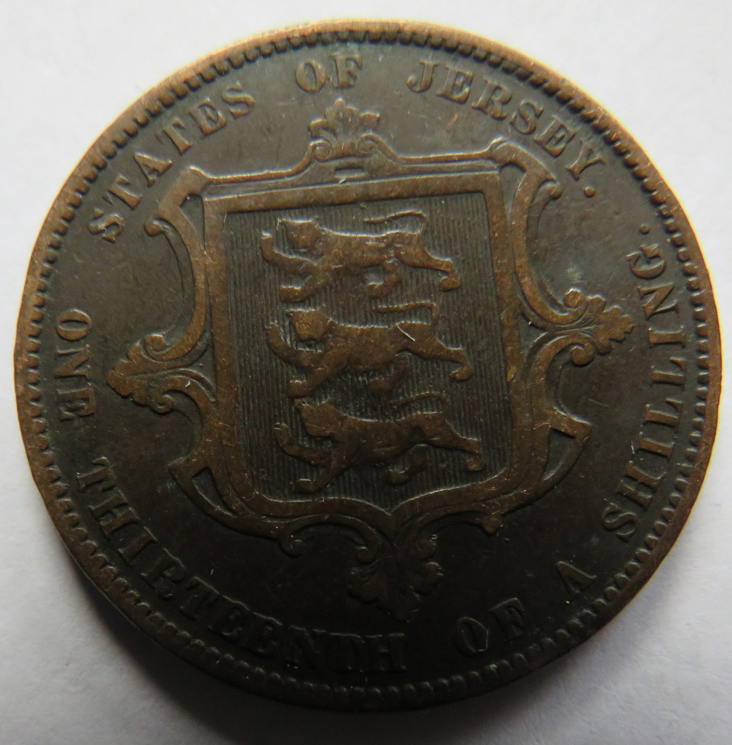 1871 Queen Victoria Jersey 1/13th of a Shilling Coin