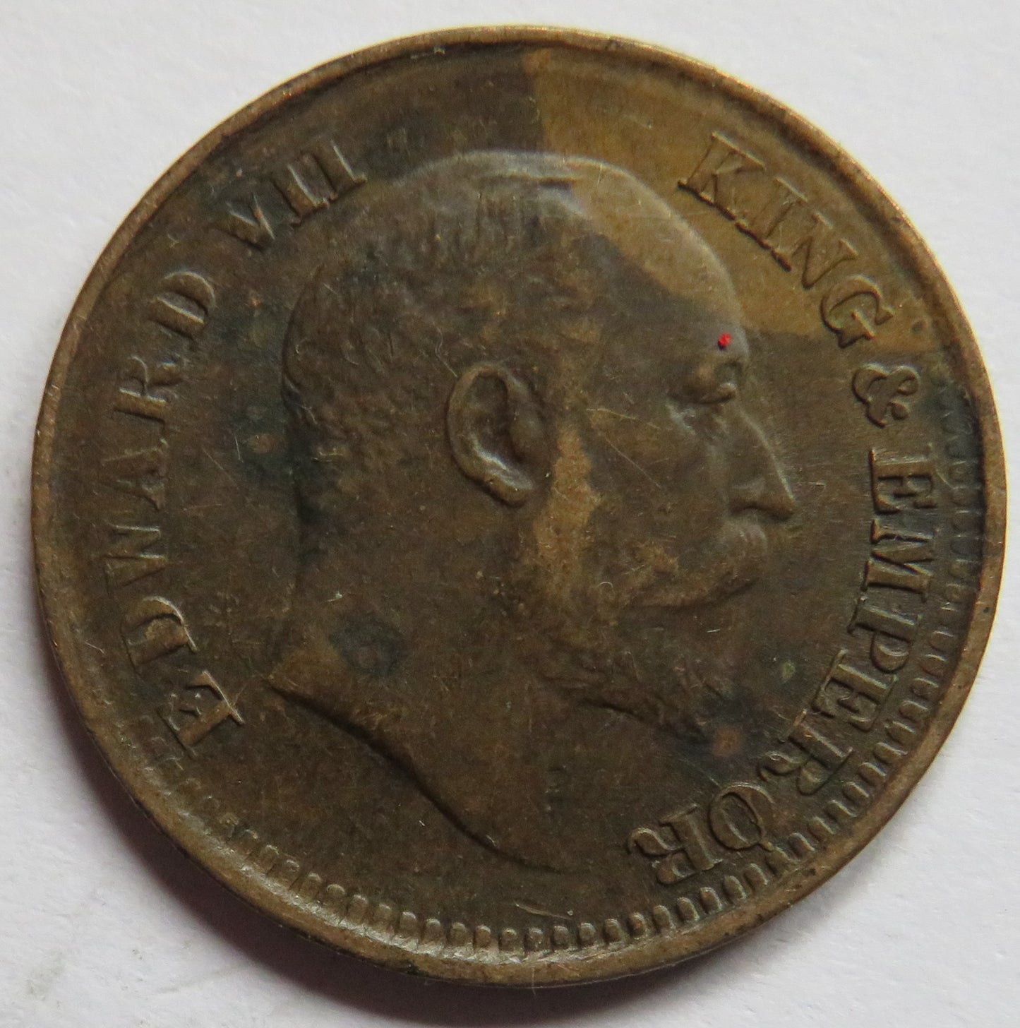 1908 King Edward VII India 1/2 Pice Coin