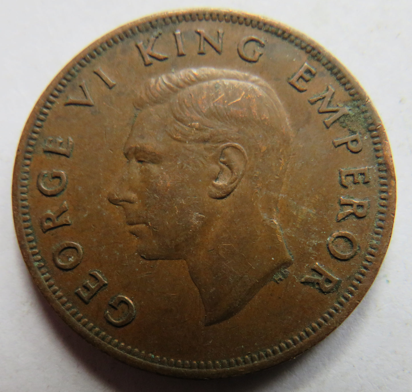 1941 King George VI New Zealand One Penny Coin