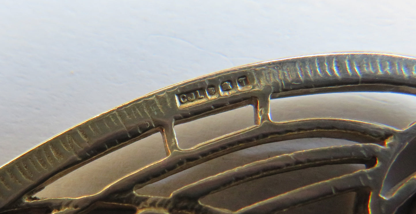 Ladies Sterling Silver Brooch By Carrick Jewellery In Mackintosh Style